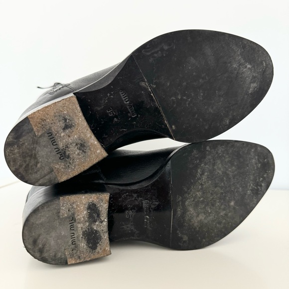 Miu Miu Black Calzature Bisonte Nero Boots  35 - Picture 11 of 15